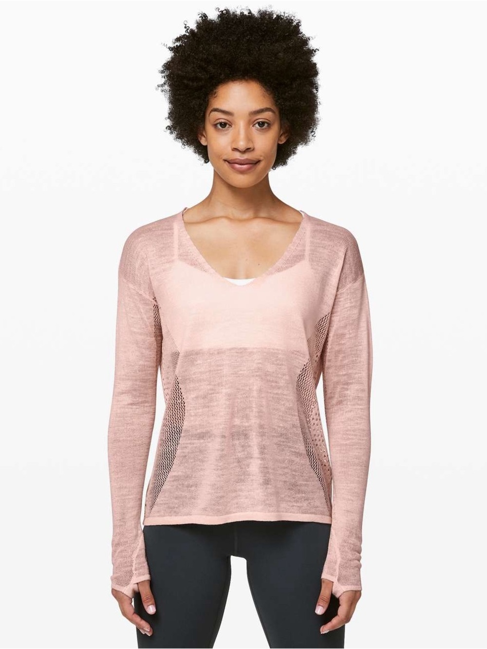 Lululemon Still Movement Sweater *Linen in Butter Pink Size 8/10